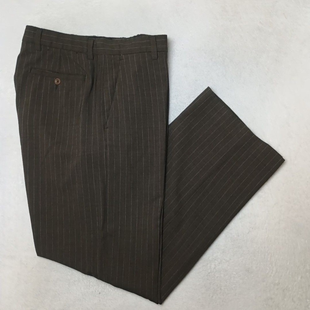 Banana Republic Pants Men 36x32 Brown Dawson Dress Slim Wool Slacks Suit Work